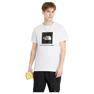 Koszulka męska The North Face M S/S Raglan Redbox Tee biały TNF WHITE