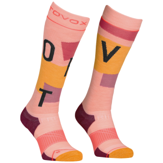 Damskie podkolanówki Ortovox Freeride Long Socks Cozy Women's różowy Bloom