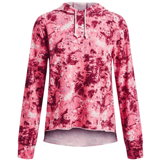 Bluza damska Under Armour Rival Terry Print Hoodie różowy Pace Pink/White