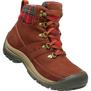 Buty zimowe damskie Keen Kaci III Winter Mid Wp Women brązowy tortoise shell/red plaid