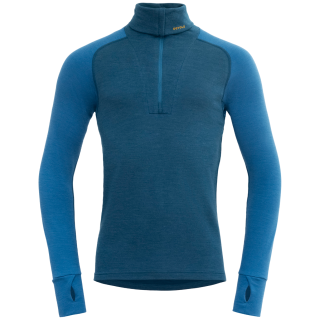 Męska koszulka Devold Expedition Merino Silk Zip Man niebieski FLOOD/BLUE