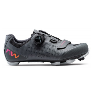 Damskie buty rowerowe Northwave Razer 2 Wmn szary/różówy Dark Grey/Neon Red