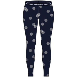 Damskie kalesony Icebreaker W Mer 260 Vertex Leggings FallFlakes ciemnoniebieski Midnight Navy/Snow/J