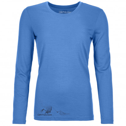 Koszulka damska Ortovox 185 Merino Logo Spray Ls W niebieski sky blue