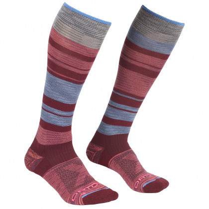 Damskie podkolanówki Ortovox All Mountain Long Socks W (2023) szary/czerwony Multicolour
