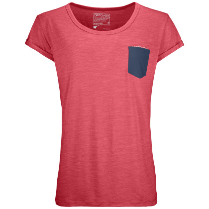 Damska koszulka Ortovox 120 Cool Tec T-Shirt W czerwony HotCoralBlend