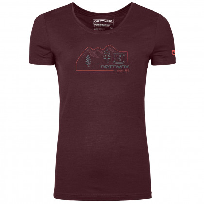Damska koszulka Ortovox W's 140 Cool Vintage Badge T-Shirt czerwony Winetasting