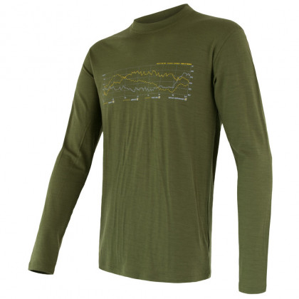 Koszulka męska Sensor Merino Wool Active PT Track (long sleeve) zielony Safari