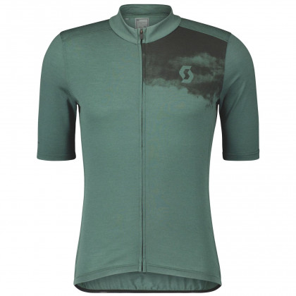 Męska koszulka kolarska Scott M's Gravel Merino SS ciemnozielony smoked green/black