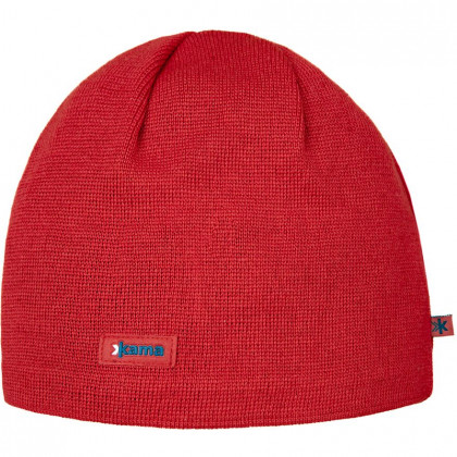 Dzianinowa czapka z merynosów Kama AW19 czerwony red