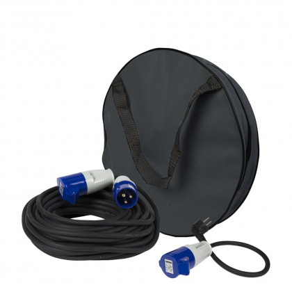 Przedłużacz Gimeg electra przedłużacz do przyczep kempingowych 20m z osłoną + adapter 35cm czarny/niebieski black