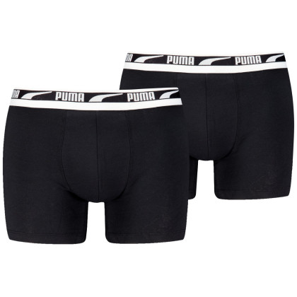 Męskie bokserki Puma Everyday Multi Logo Boxers 2P czarny Black