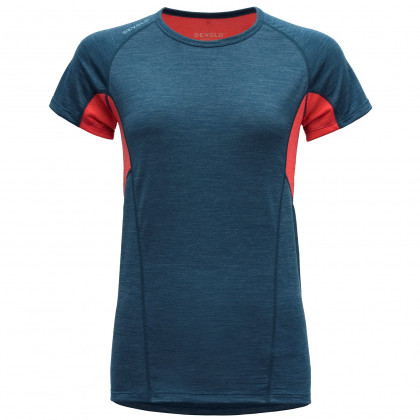 Koszulka damska Devold Running Woman T-Shirt niebieski/czerwony Flood