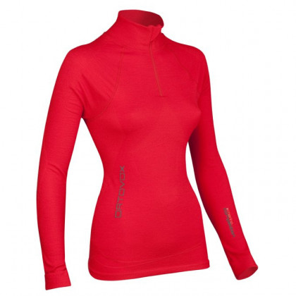 Koszulka damska Ortovox Merino Competition Long Sleeve czerwony HotCoral