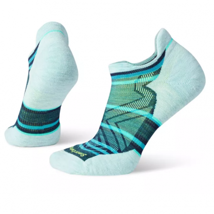 Damskie skarpety Smartwool Run Targeted Cush Stripe Low Ank Socks niebieski/biały twilight blue
