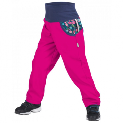 Dziecięce spodnie softshellowe Unuo Fleece vzor różowy