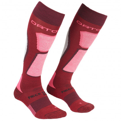 Damskie skarpety Ortovox W's Ski Rock'n'Wool Socks czerwnoy/różowy DarkBlood