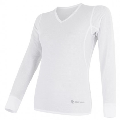 Damska koszulka Sensor Coolmax Fresh Air V-neck biały White