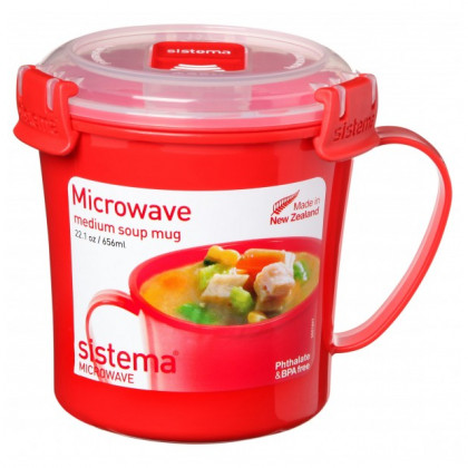 Kubek Sistema Microwave Medium Soup Mug Red czerwony