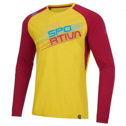 Koszulka męska La Sportiva Stripe Evo Long Sleeve M żółty/czerwony Moss/Sangria