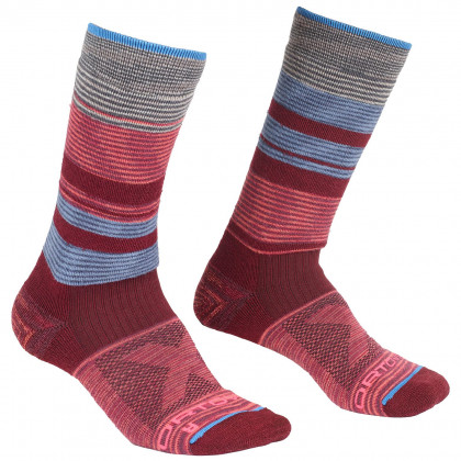 Damskie skarpety Ortovox All Mountain Mid Socks W 2022 czerwony/niebieski Multicolour