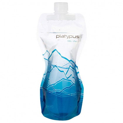 Butelka Platypus Soft Bottle 0,5L Closure niebieski/biały Mountains
