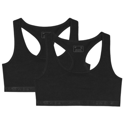 Sportowy biustonosz 4F Bra F027 (2Pack) czarny Black