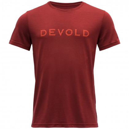 Koszulka męska Devold Logo Man Tee czerwony Syrah