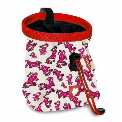 Worek Ocún Lucky Kid + pasek Ocún Chalk Bag Belt różowy/biały Frog Pink