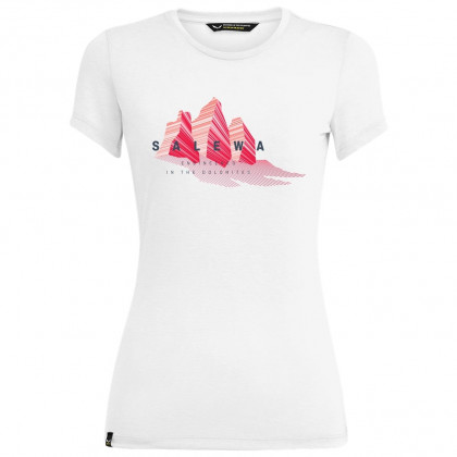Koszulka damska Salewa Lines Graphic Dry W T-Shirt. biały/czerwony Optical White