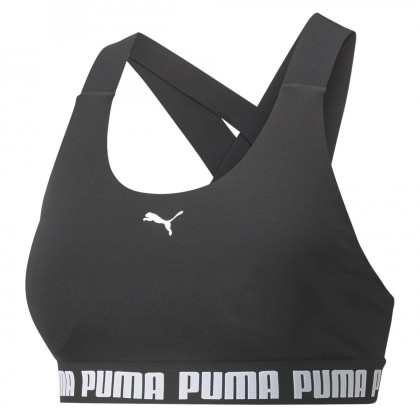 Sportowy biustonosz Puma Mid Impact Feel it Bra czarny/biały black