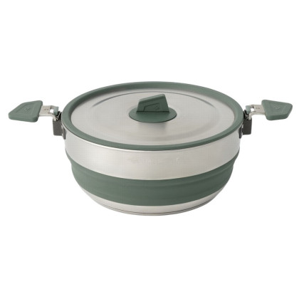 Składany garnek Sea to Summit Detour Stainless Steel Collapsible Pot 3L srebrny/zielony Laurel Wreath Green