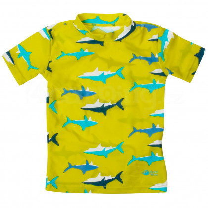 T-shirt dziecięcy Aquawave Shark Swim żółty SulphurSpring/SharkPrint