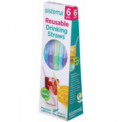 Słomka Sistema Reusable Drinking Straws 6 mix1