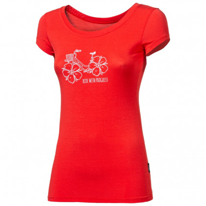 Koszulka damska Progress OS LIBERTA "FLOWBIKE" 24IJ czerwony Red