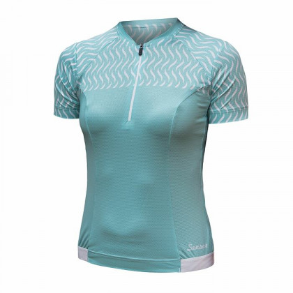 Damska koszulka kolarska Sensor Cyklo Tour jasnoniebieski Mint Wave
