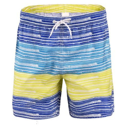Strój kąpielowy dla dzieci Aquawave Barcode JR niebieski White/Navy/Turquoise/LimeStripes