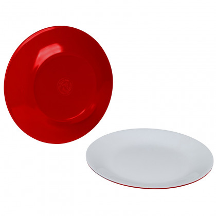 Talerz Bo-Camp Breakfast Plate Melamine 2 czerwony Red/White