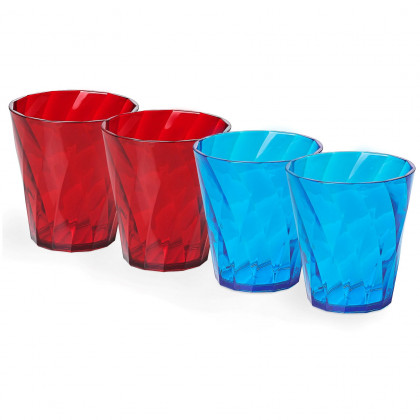 Zestaw kieliszków Omada Tritan Water glass Set 0.35 l czerwony/niebieski