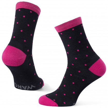 Skarpetki Warg Happy Merino W Mini Dots czarny/różówy Black/Pink