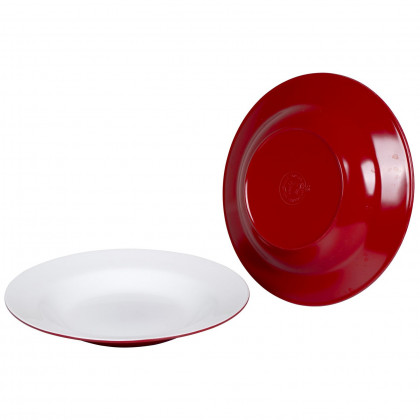 Talerz Bo-Camp Deep plate melamine 2 czerwony Red/White