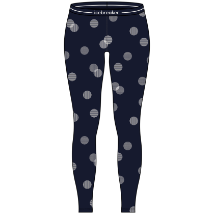 Damskie kalesony Icebreaker W Mer 260 Vertex Leggings FallFlakes ciemnoniebieski Midnight Navy/Snow/J