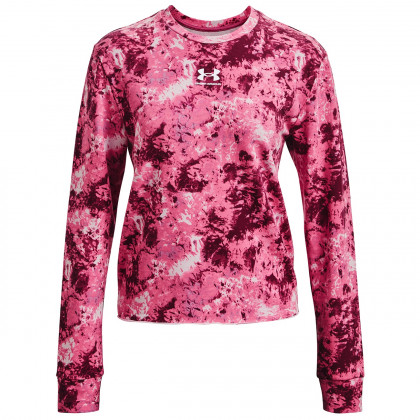 Bluza damska Under Armour Rival Terry Print Crew różowy Pace Pink/White