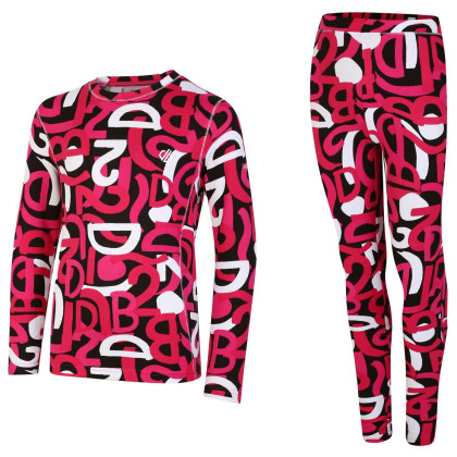 Dziecięca bielizna termoaktywna Dare 2b Pow Baselayer Set różowy Kids Pink Graffiti Print