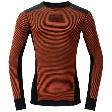 Męska koszulka Devold Reverso Merino Shirt Man pomarańczowy/szary Brick