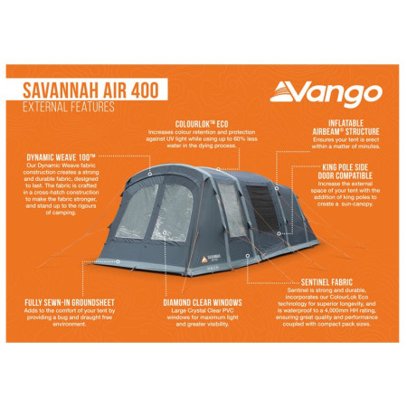 Namiot rodzinny Vango Savannah Air 400 Package