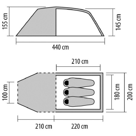 Namiot dla 3 osób Coleman Chimney Rock 3 Plus
