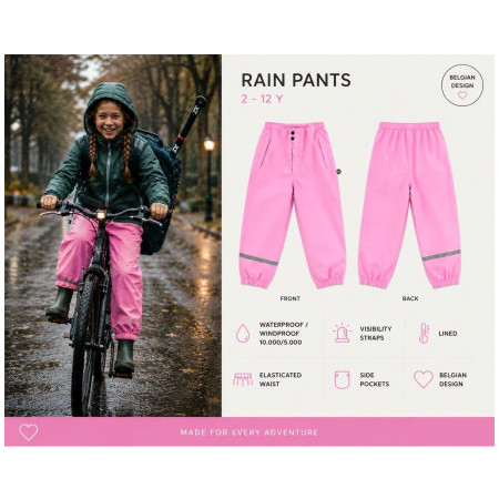 Spodnie nieprzemakalne dziecięce DucKsday Rainpants Pink/em