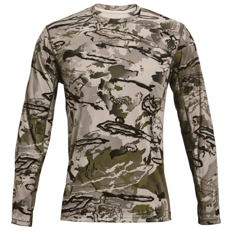 Koszulka męska Under Armour Iso-Chill Brush Line LS zarys UaBarrenCamo//Black