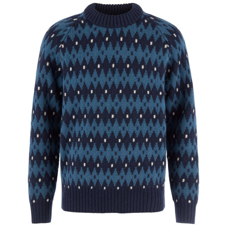 Męski sweter Fjällräven Övik Jacquard Knit M niebieski Dark Navy-Indigo Blue